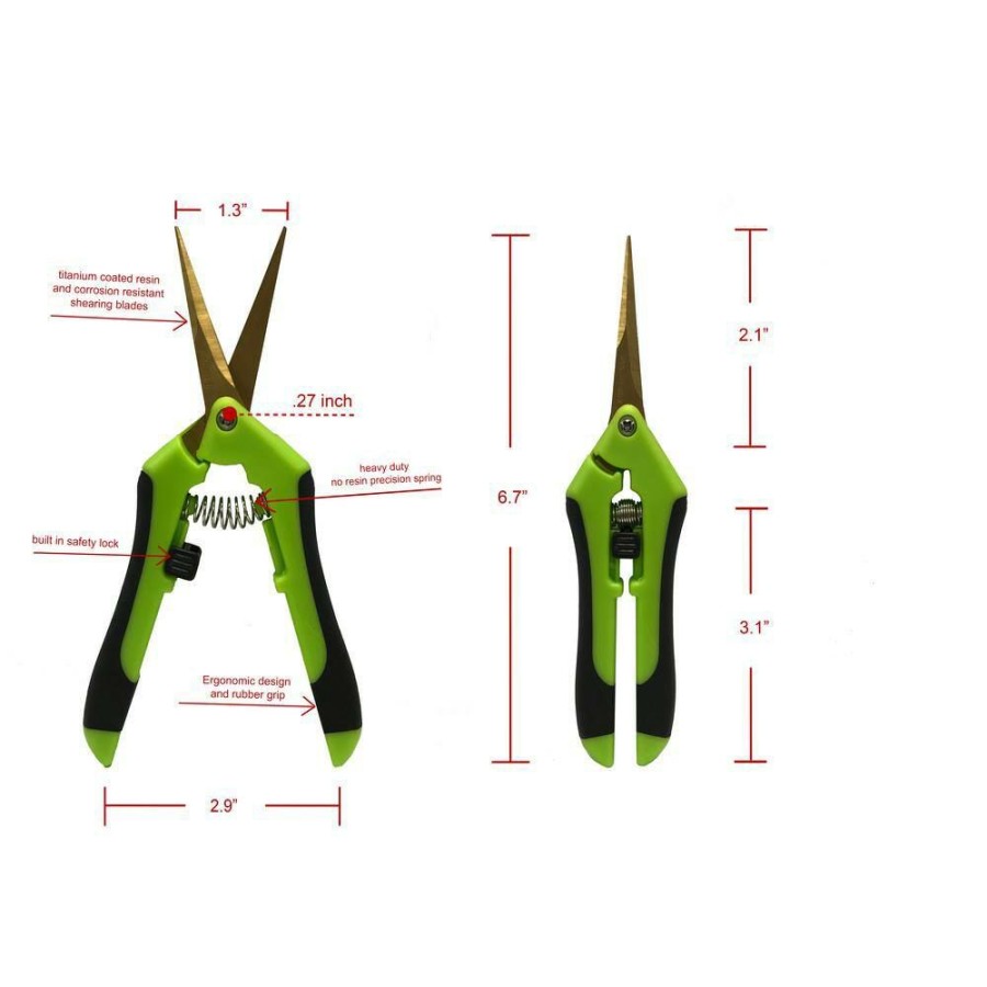 * Viagrow 2 In. Micro Tip Straight Blade Non-Slip Comfort Grip Pruning Shears