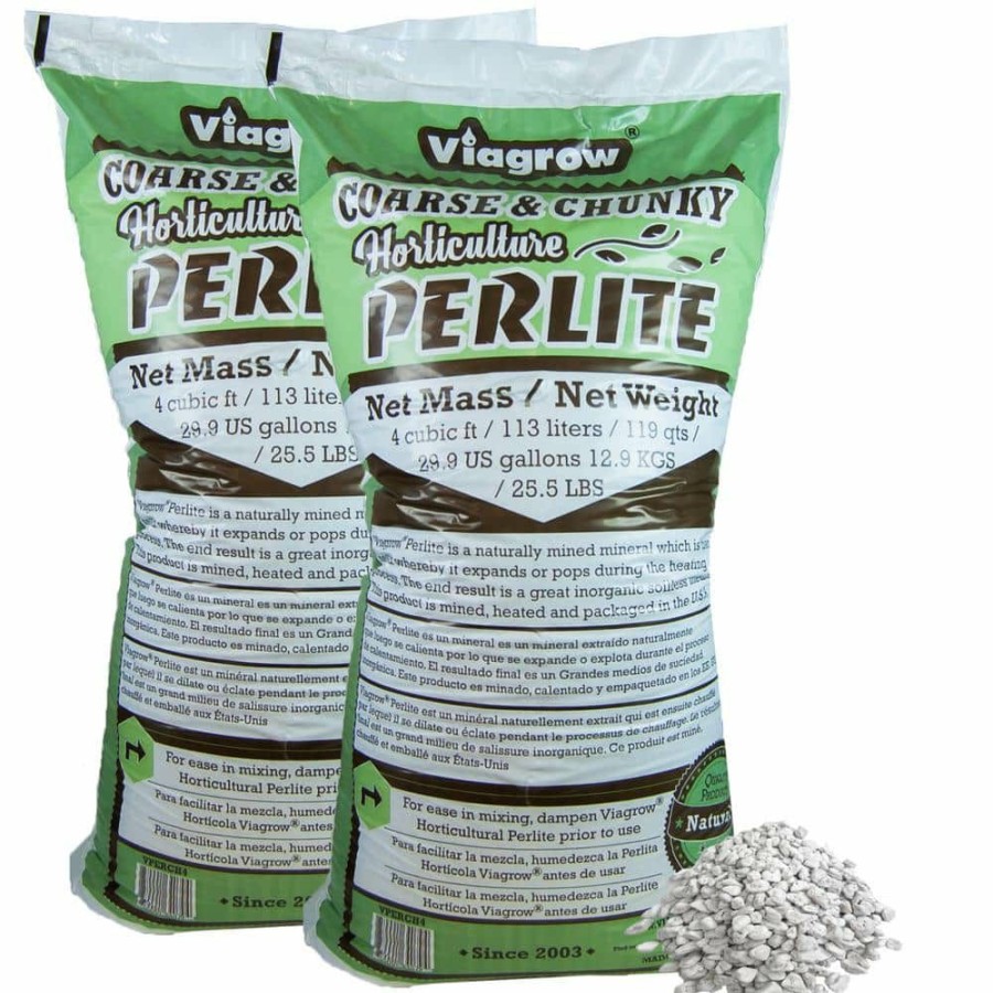 * Viagrow 8 Cu. Ft./238 Qt./226 L/59.8 Gal./25.8 Kg Perlite Coarse And Chunky Grade (2-Pack)