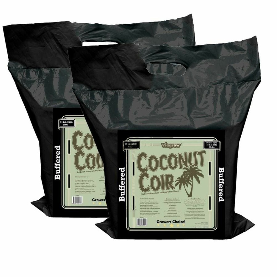 * Viagrow 2 Cu. Ft. Coco Coir Compressed Premium Plant Growing Media 5 Kg./11 Lbs./72 Qt./18 Gal. (2-Pack)