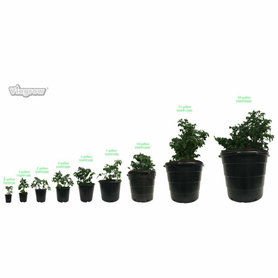 * Viagrow 2 Qt. Plastic Nursery Trade Pots With Coconut Coir Growing Media (50-Pack)
