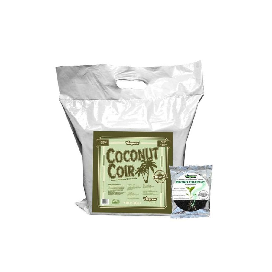 * Viagrow Coconut Coir Block Of Soilless Media With Micro Charge Makes Approx 18 Gal./2.4 Cf/68 L