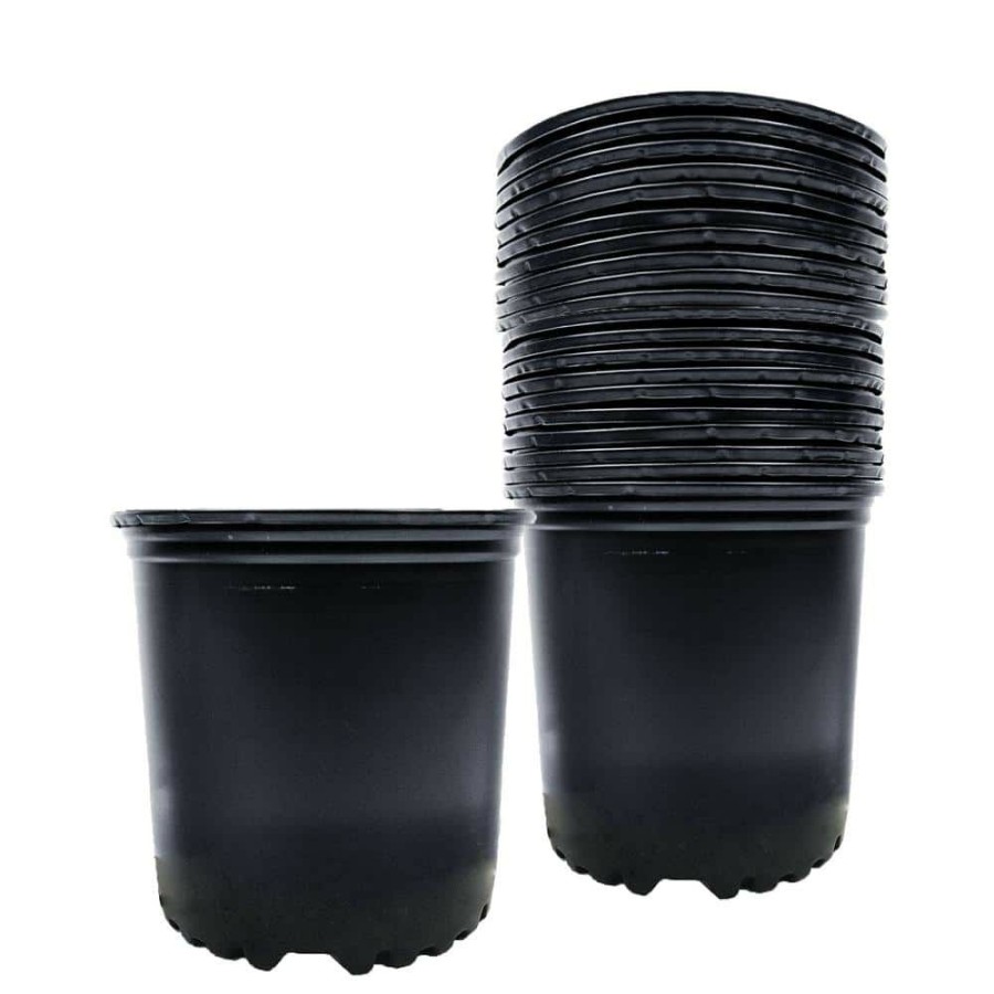 * Viagrow 1 Gal. Black Plastic Nursery Pots (24-Pack)