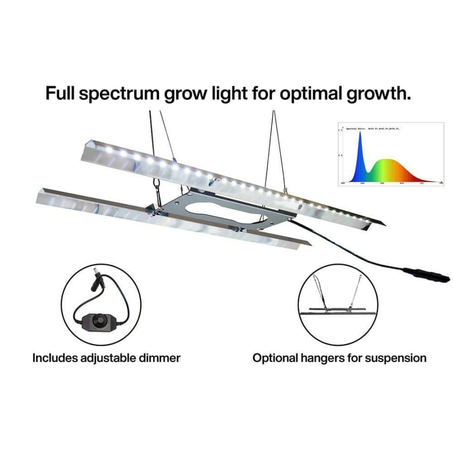 * Viagrow Seedling Station Kit With Led Grow Light, Propagation Dome, Seedling Tray, 50-Piece Coir Seedling Starters And Heat Mat