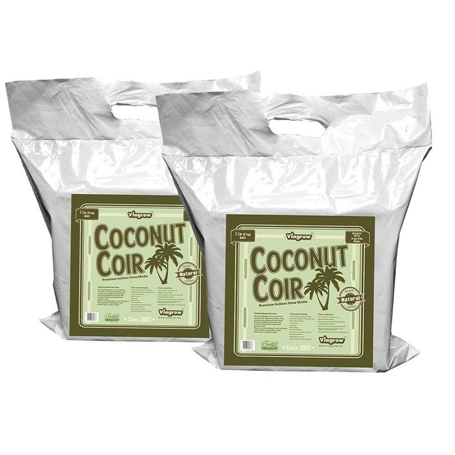 * Viagrow 11 Lb. (5Kg) Coconut Coir Block, 100% Organic Coco Coir, (2-Pack)