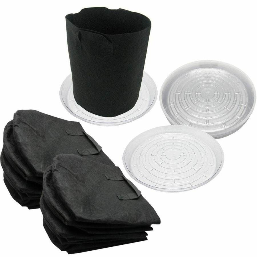 * Viagrow 7 Gal. Fabric Pots With Saucers (10-Pack)