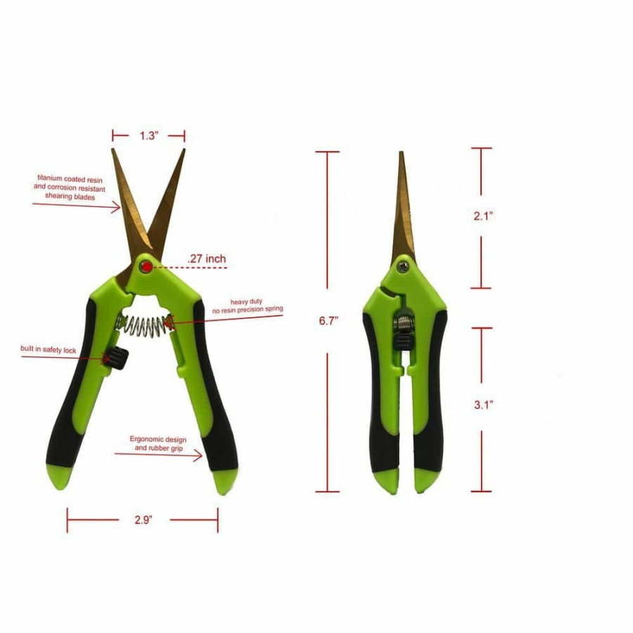 * Viagrow 2 In. Micro Tip Curved Blade Non-Slip Comfort Grip Pruning Shears (3-Pack)