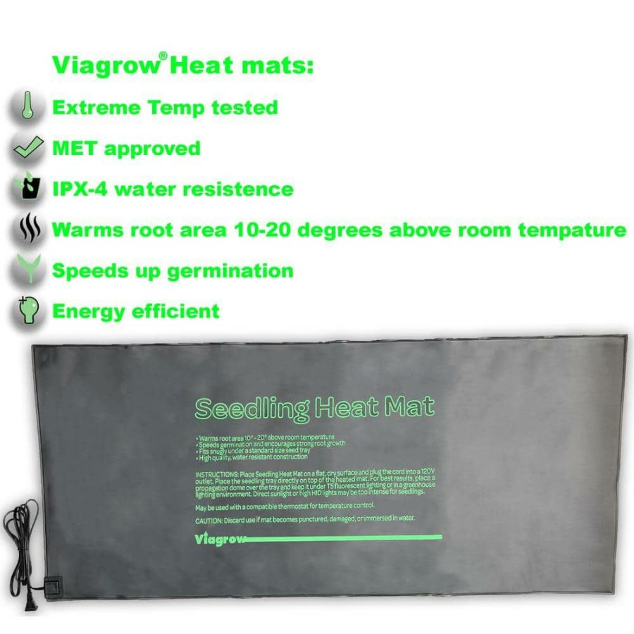 * Viagrow 48 In. X 20.5 In. Quad Tray Heat Mat With Thermostat