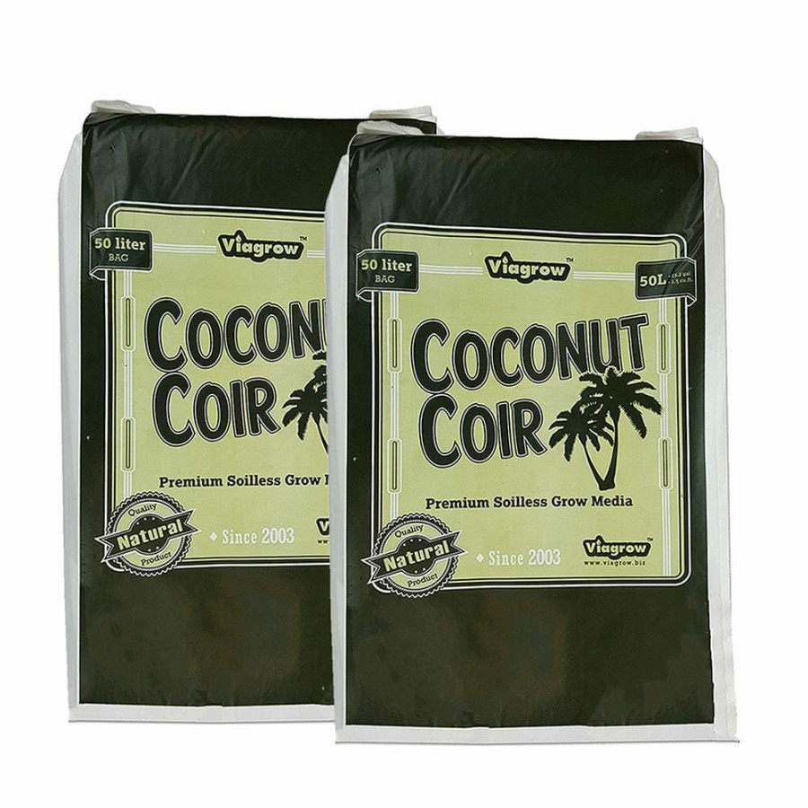 * Viagrow 1.5 Cu. Ft. Coco Coir Fluffed Coconut Pith Fiber Soilless Grow Media Bag (2-Pack/100 Liters Total)