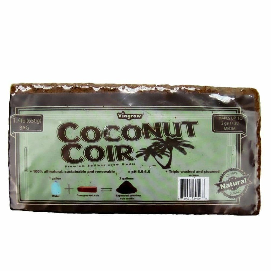 * Viagrow 1.4 Lbs./650G Premium Coco Coir, Soilless Grow Media, Coconut Coir Brick