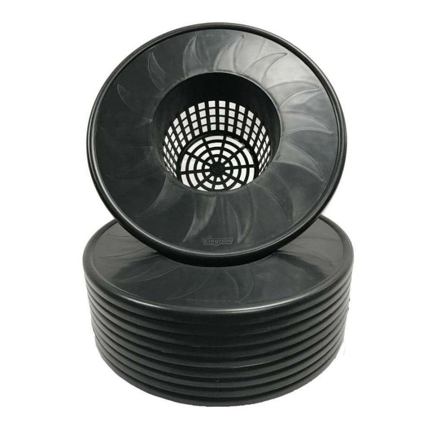 * Viagrow 6 In. Black Net Pot Mesh Bucket Lid Insert (10-Pack)
